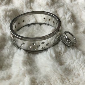 Clear and Silver Rhinestone Jewelry Bundle/Set